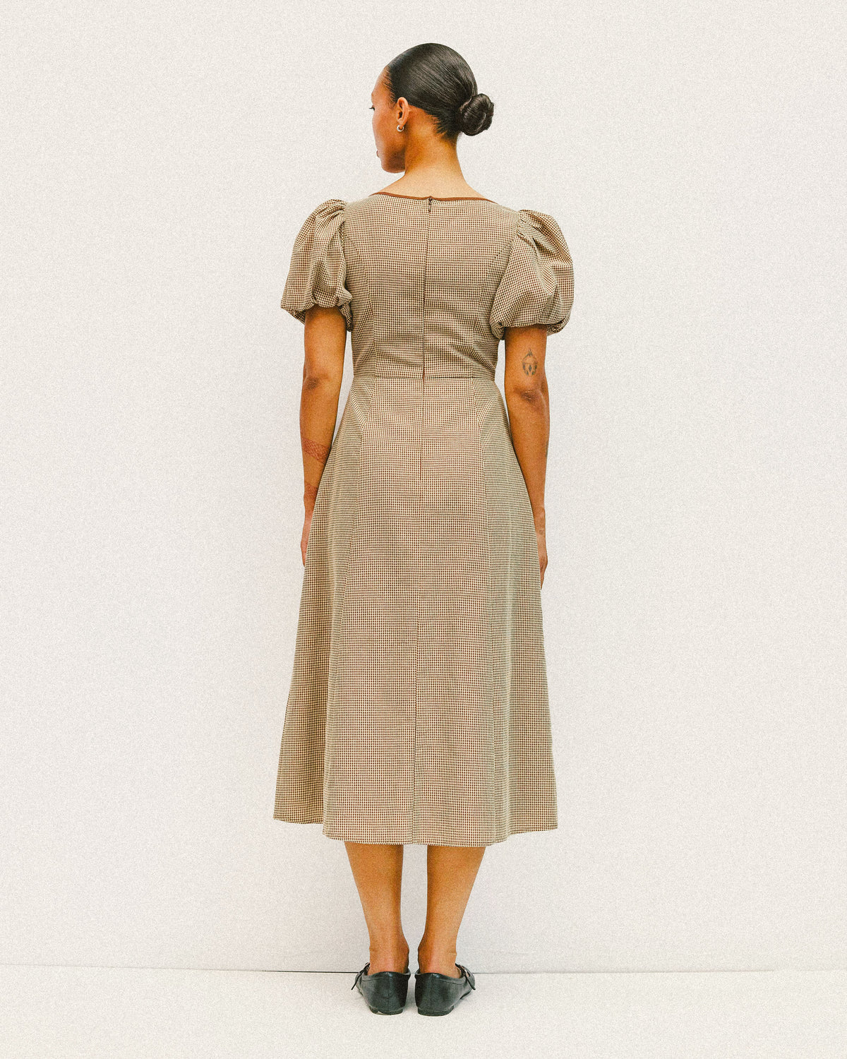 Cocoa Gingham Midi Dress