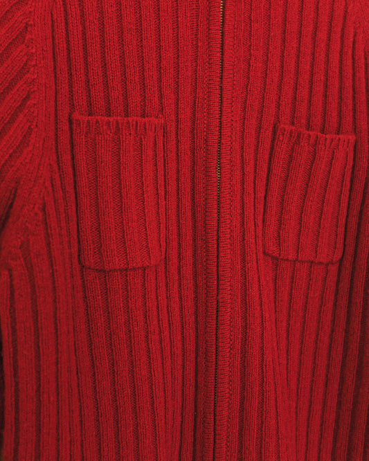 Cherry Wool Zip Up