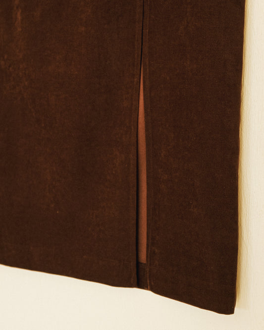 Cocoa Microsuede Midi Skirt