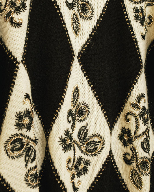 Beaded Argyle Sweater