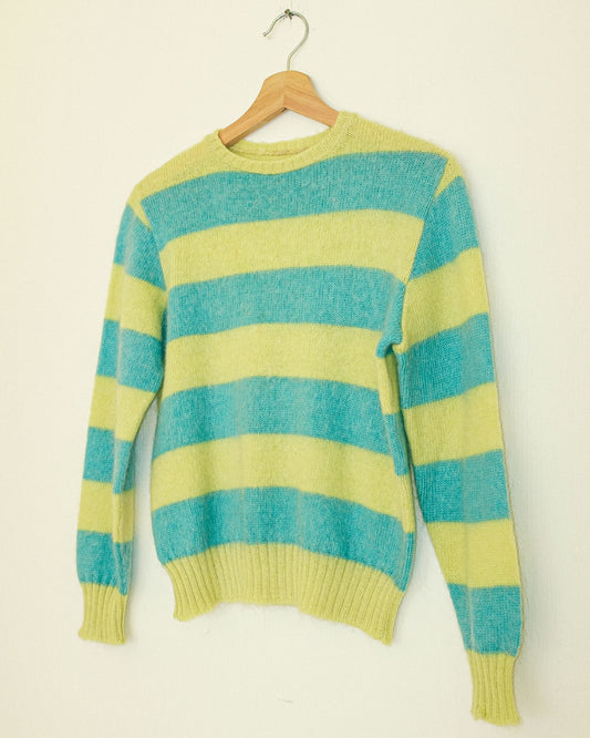 Lime Striped Mohair Sweater