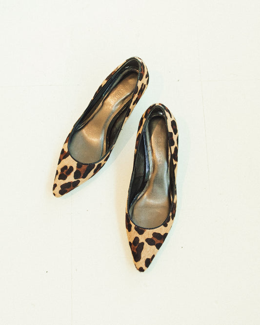 Leopard Pony Hair Kitten Heels 6.5