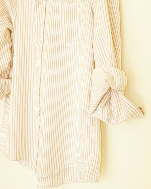 Boyfriend Button Up - Sand Stripe