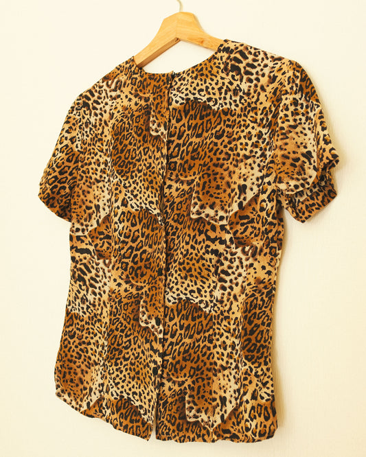 Leopard Silk Top