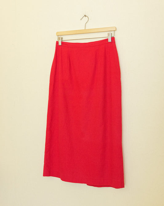 Cherry Linen Skirt