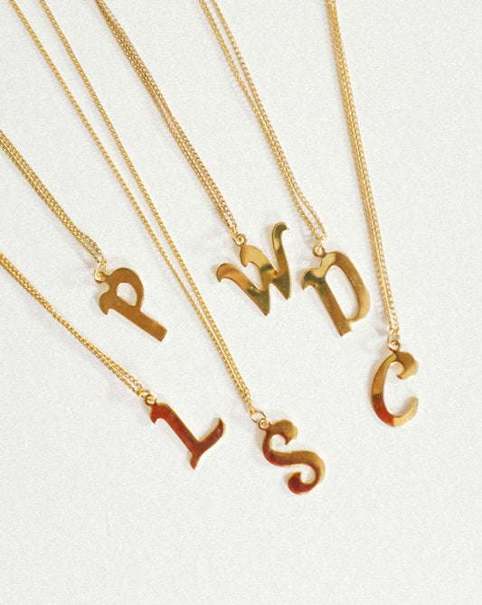 Vintage Letter Necklace
