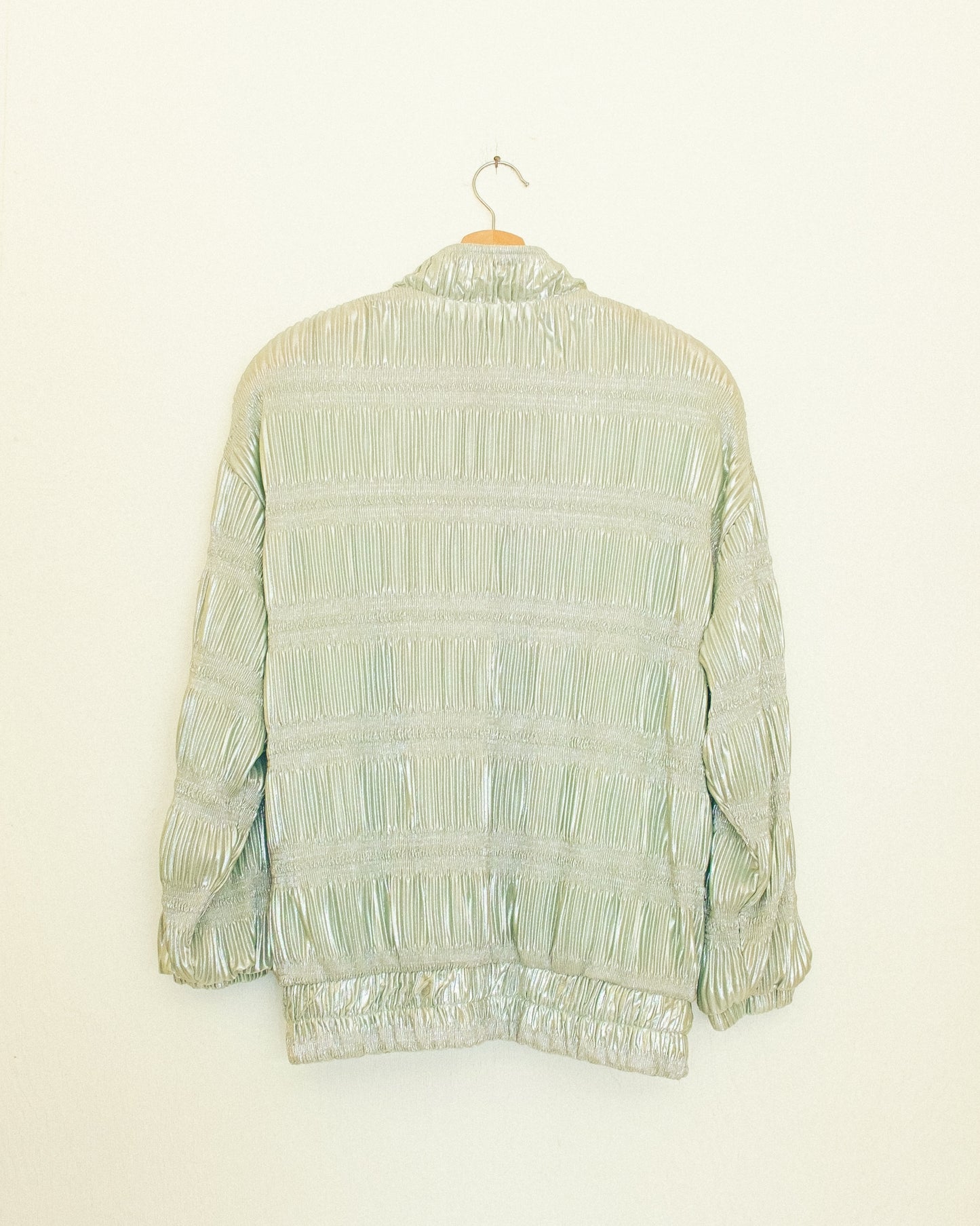 Shiny Mint Bomber Jacket