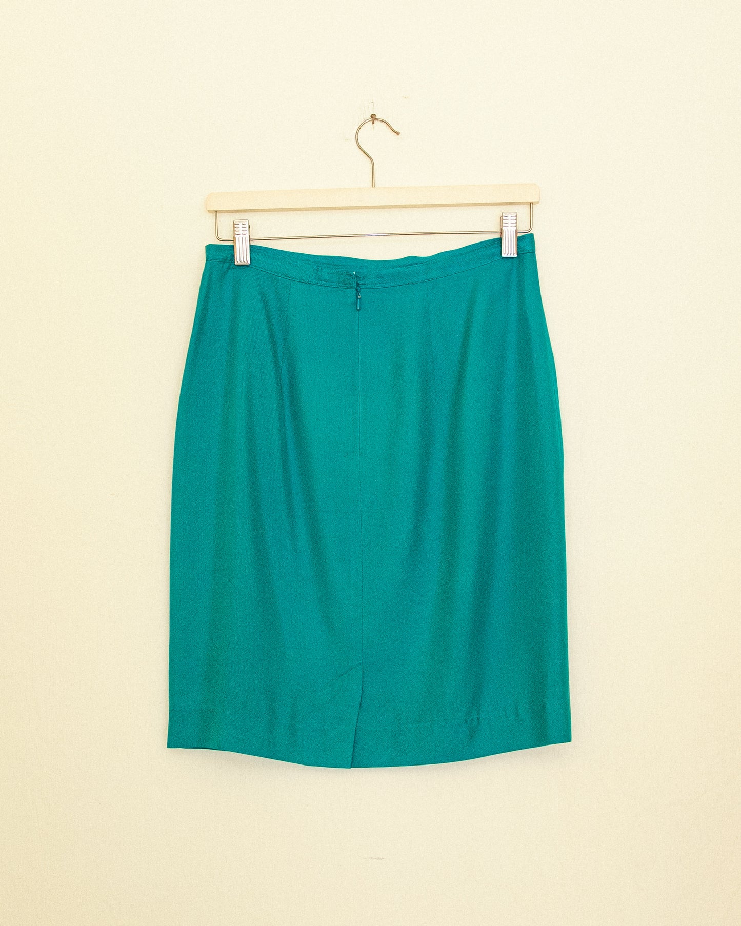 Teal Silk Skirt