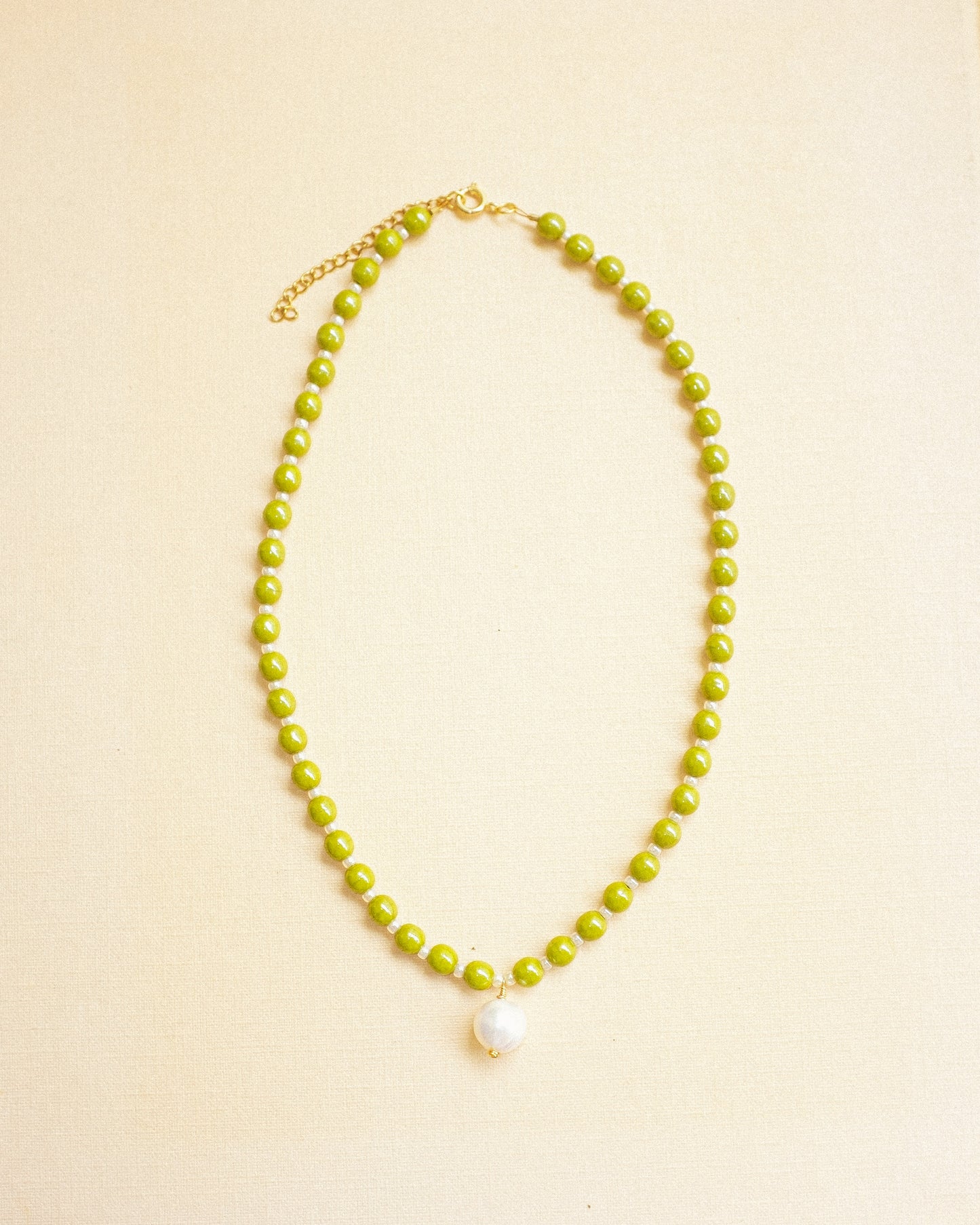 Olive + Pearl Necklace