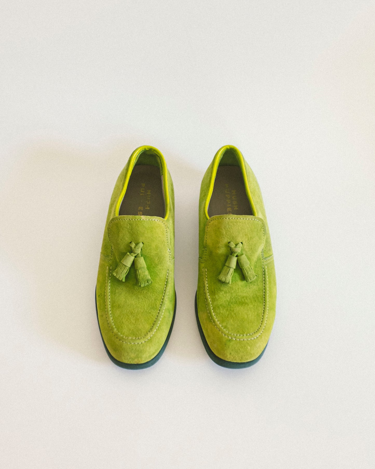90's Lime Suede Loafers 9