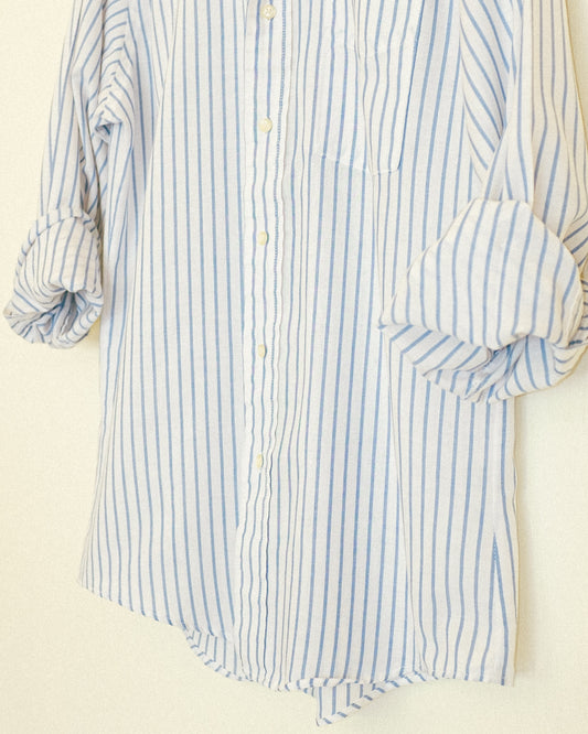 Boyfriend Button Up - Blue Stripe