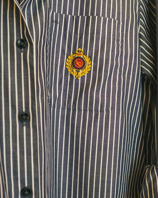 Liz Button Up - Coal Stripe