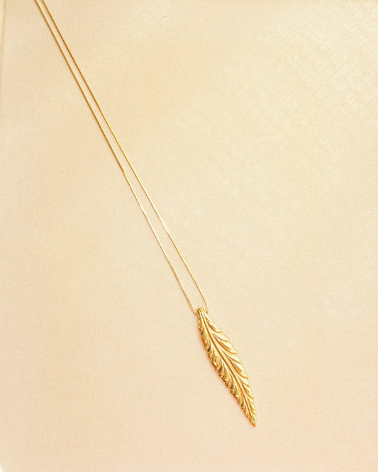 Monet Gold Feather Necklace