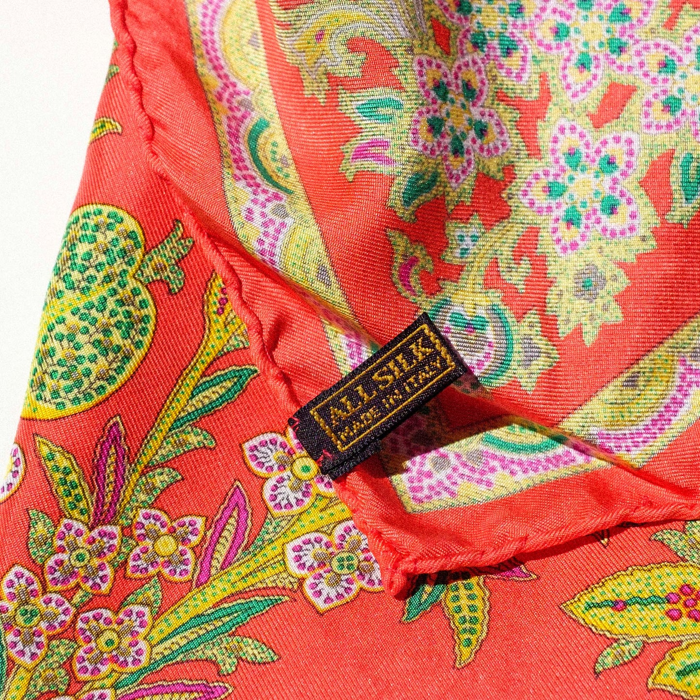 Oversized Silk Scarf - Coral