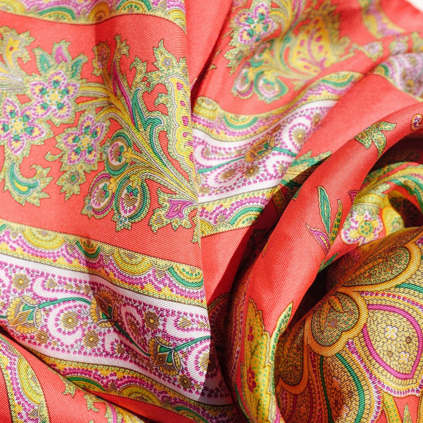 Oversized Silk Scarf - Coral