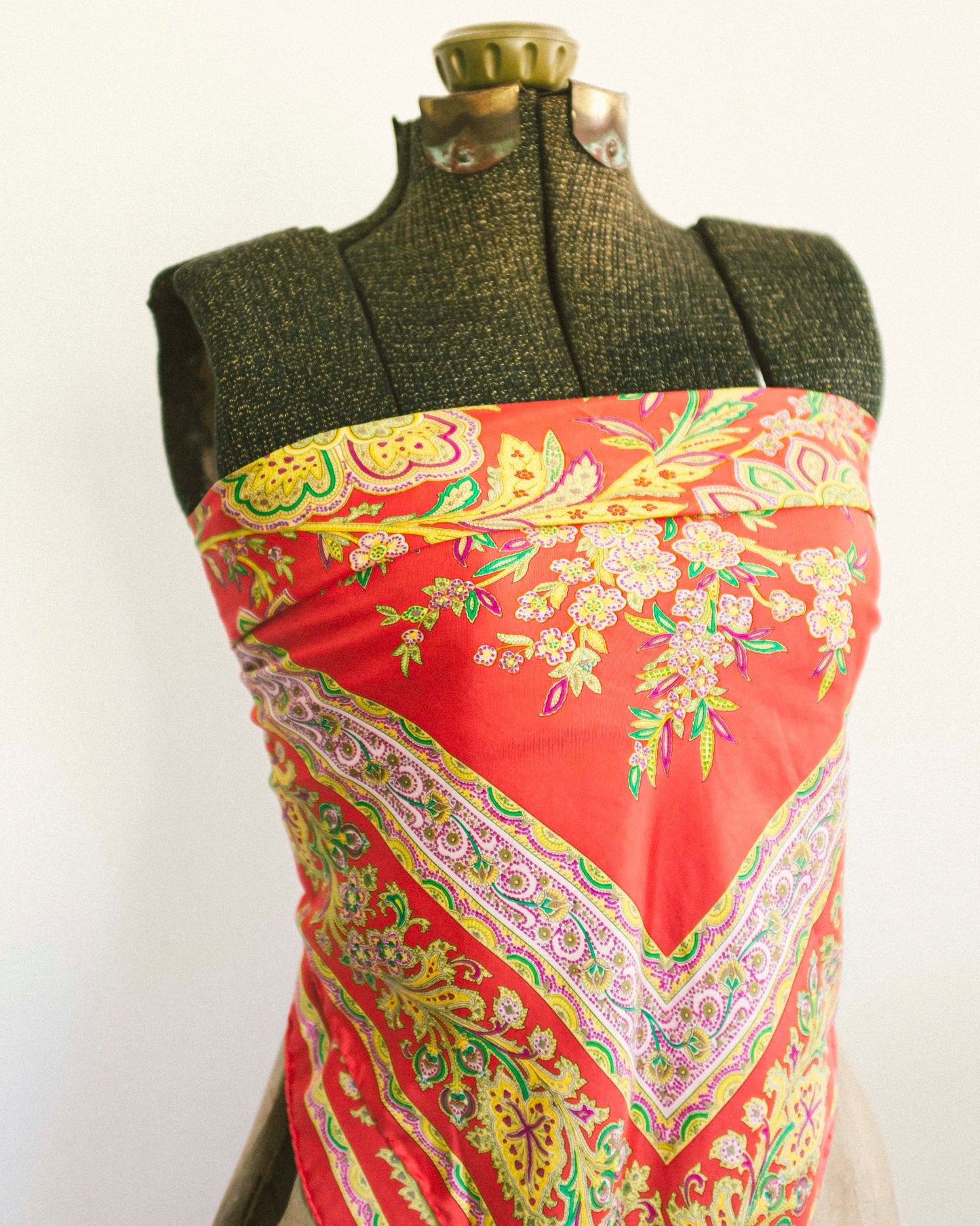 Oversized Silk Scarf - Coral