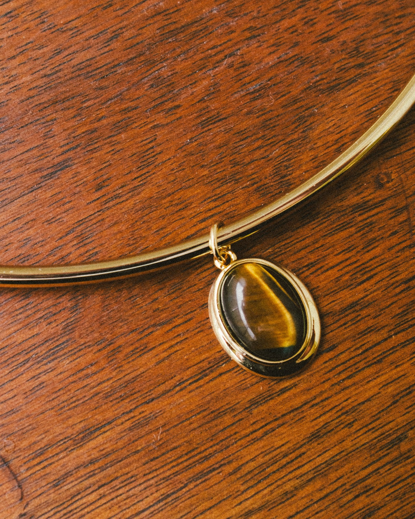 Cabochon Gemstone Charm: Tiger's eye