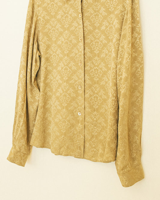 Olive Silk Blouse
