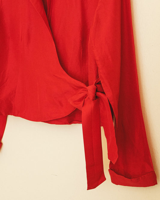 Silk Wrap Blouse