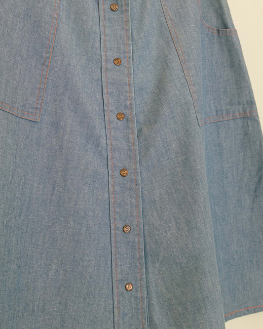 Chambray Button Skirt