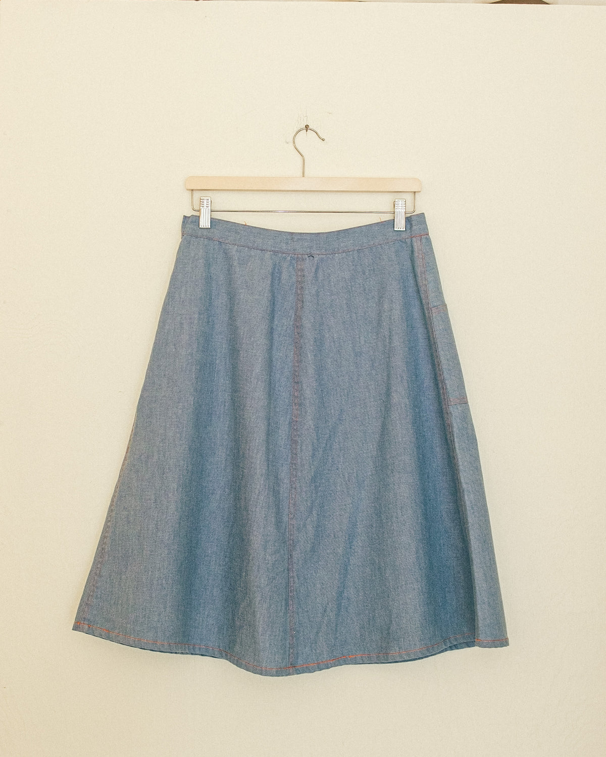 Chambray Button Skirt