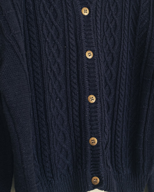 Navy Cable Cardigan