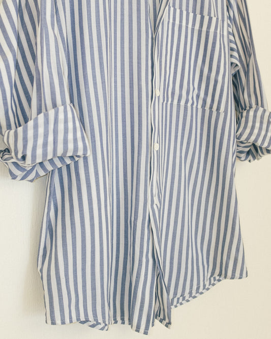 Blue Stripe Button Up