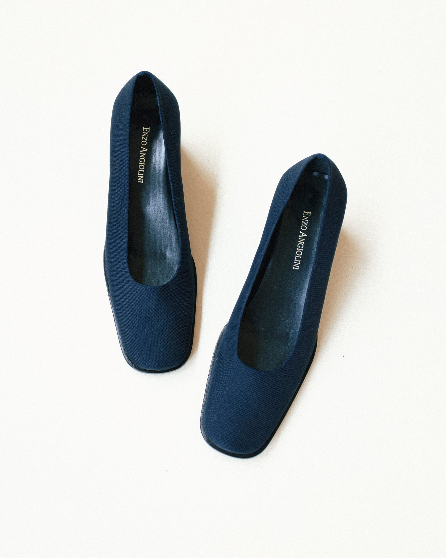 Navy Square Toe Pumps 6.5