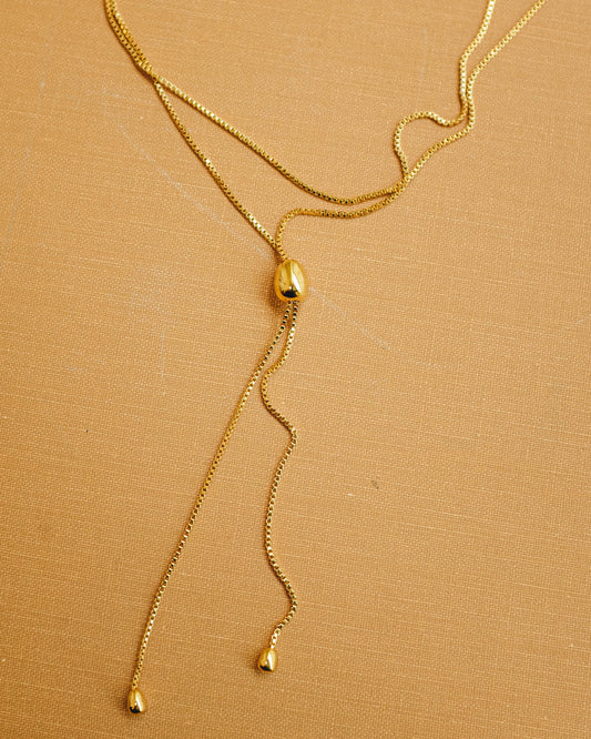 Infinity Bolo Necklace - Gold