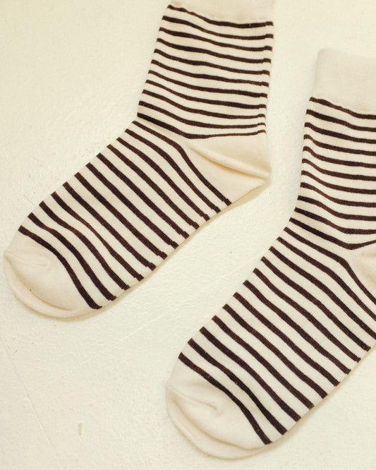 Stripe Socks: Brown