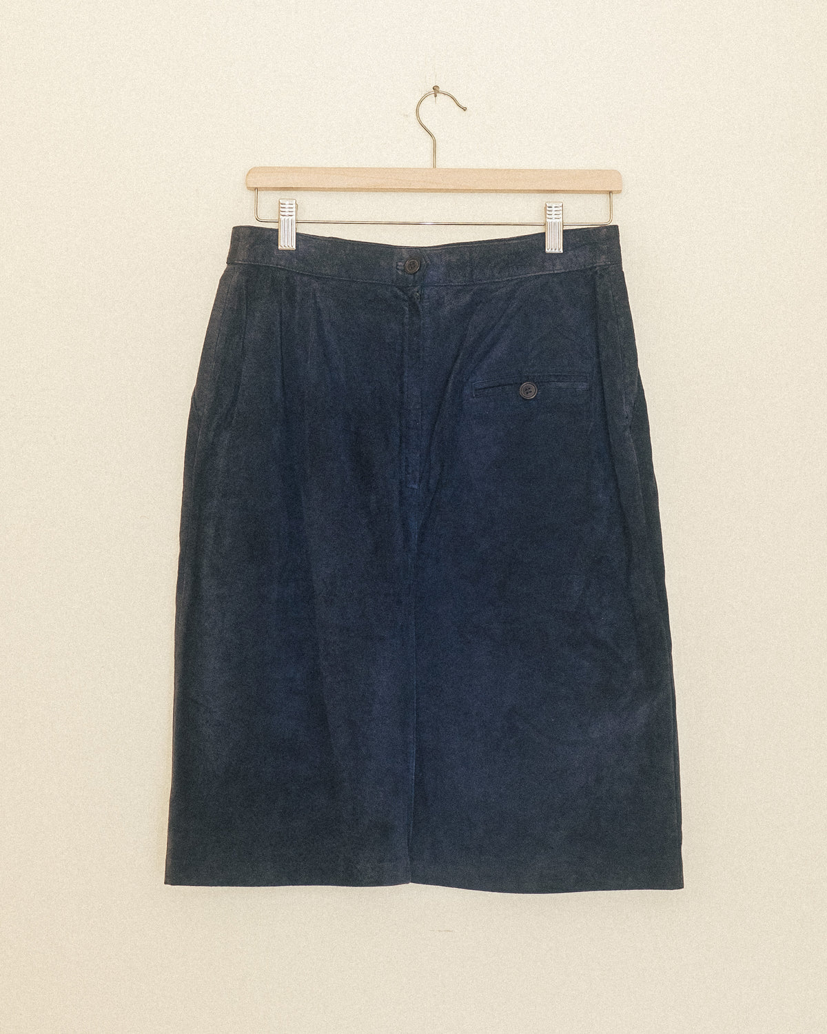 Blue Suede Pencil Skirt