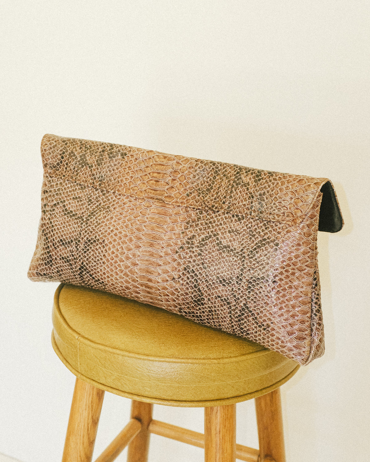 Oversized Python Clutch