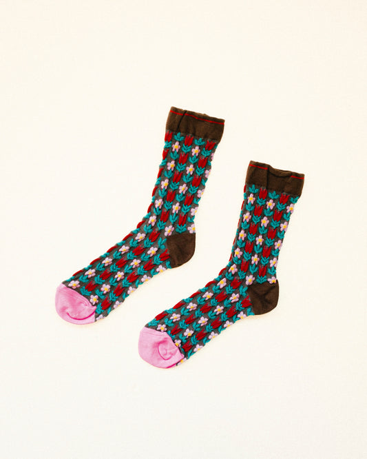 Tulip Socks - Brown