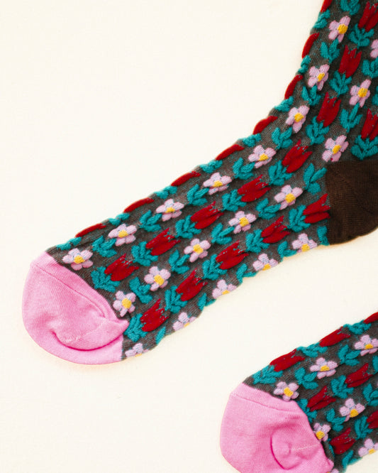 Tulip Socks - Brown