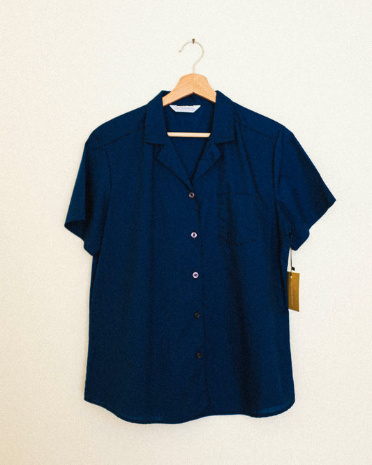 Navy Short Sleeve Button Up