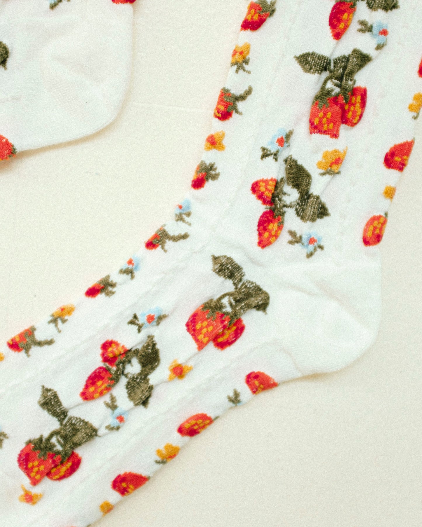 Strawberry Socks - White
