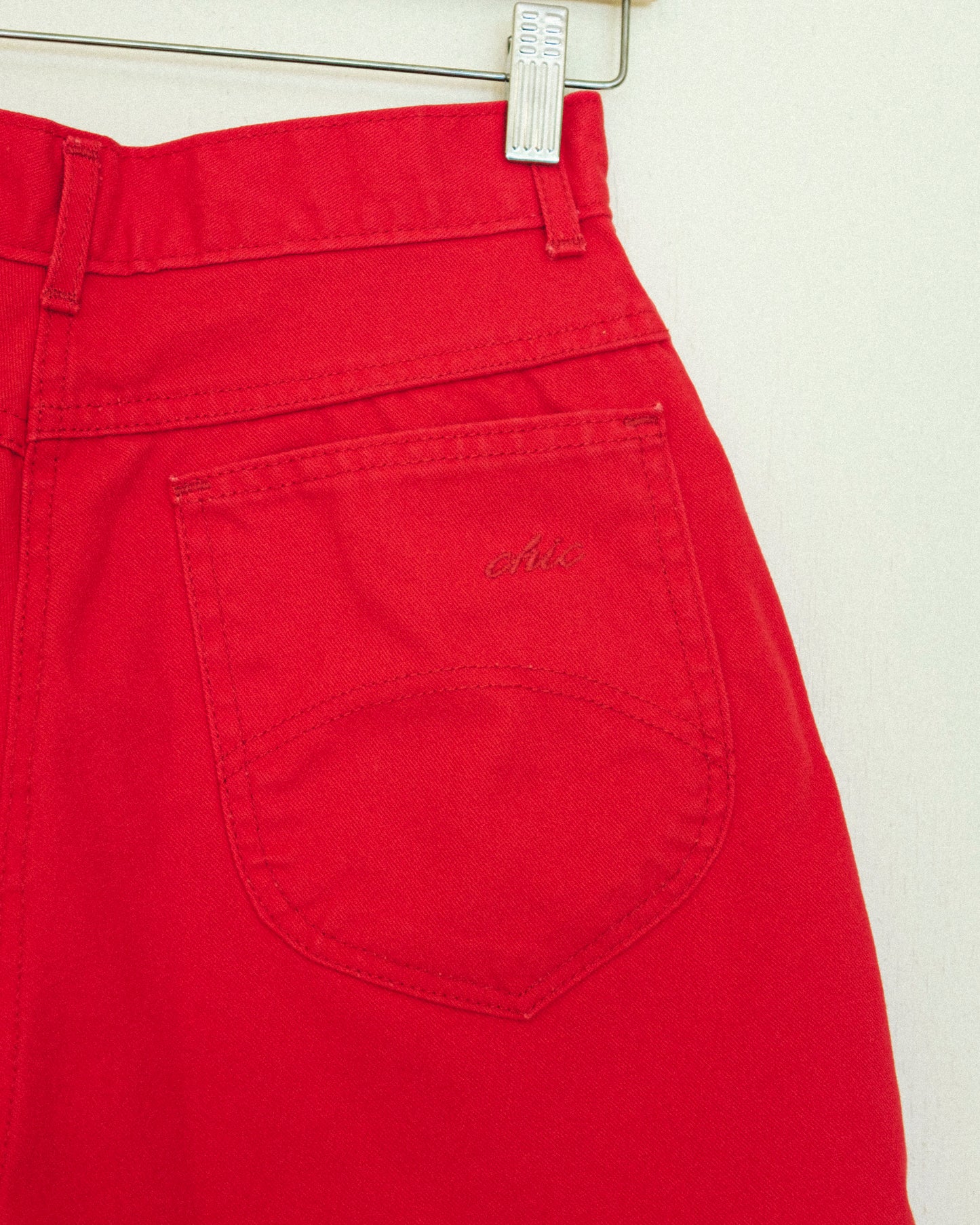 Red Denim Shorts