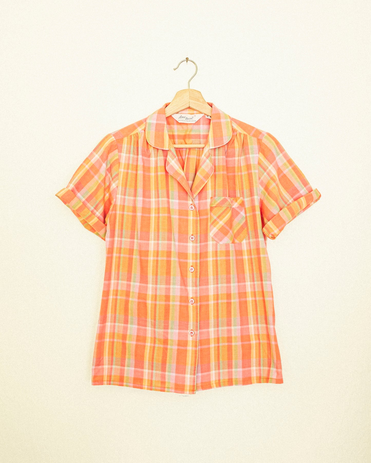 Tangerine Plaid Button Up