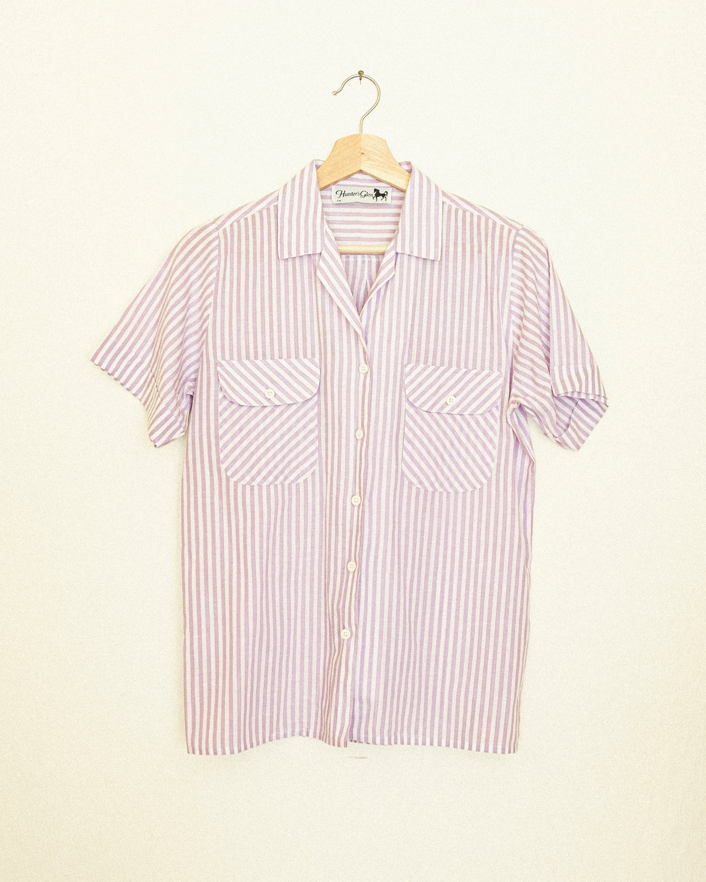 Lavender Stripe Button Up