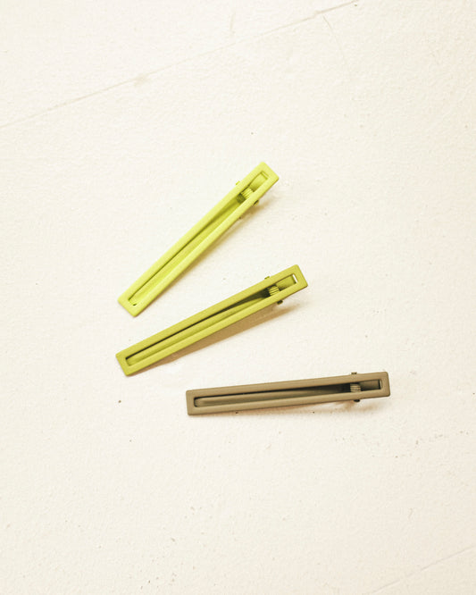 Lime Trio Hair Clips