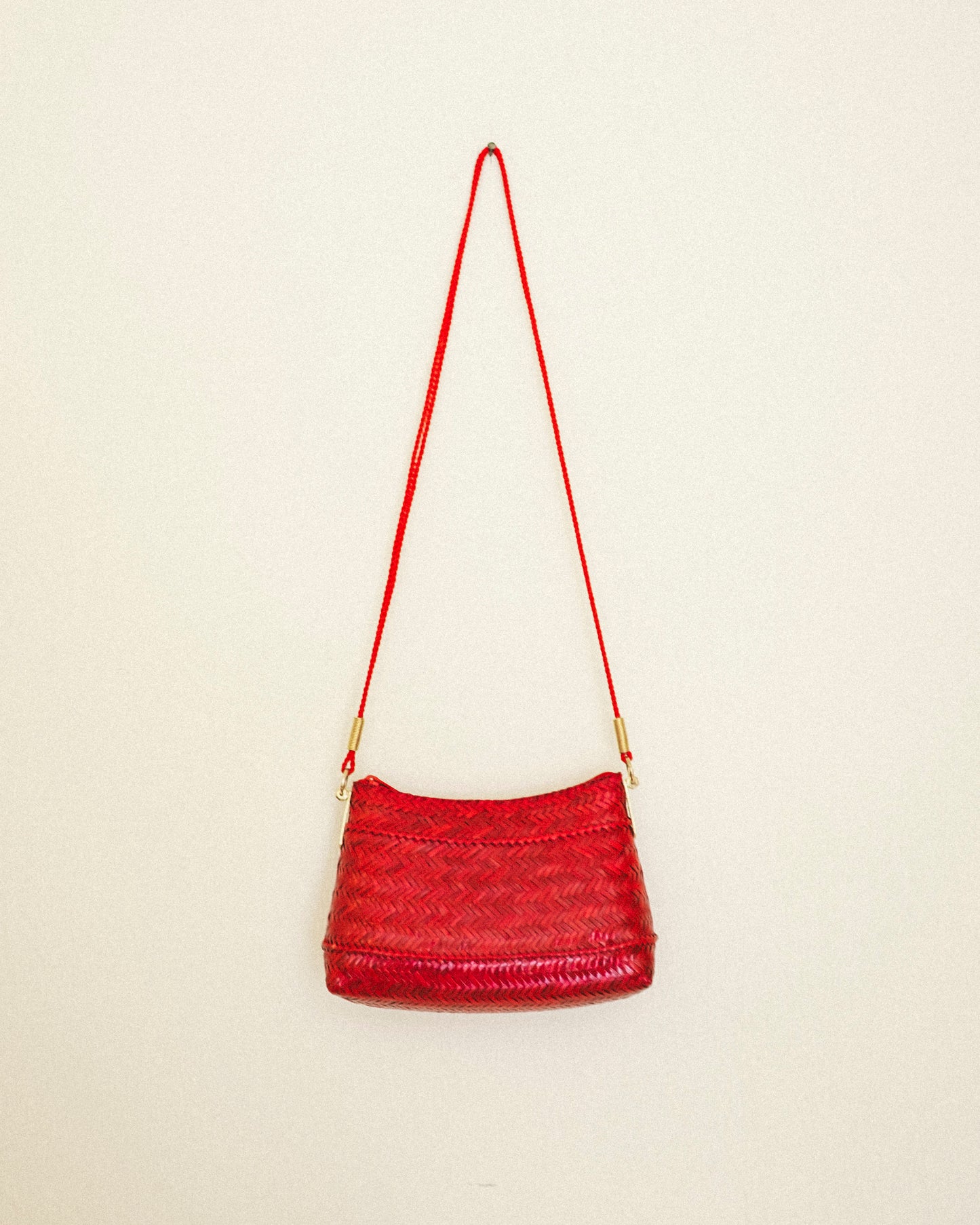 Cherry Wicker Shoulder Bag