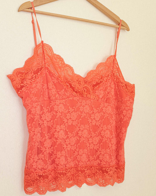 Coral Lace Cami