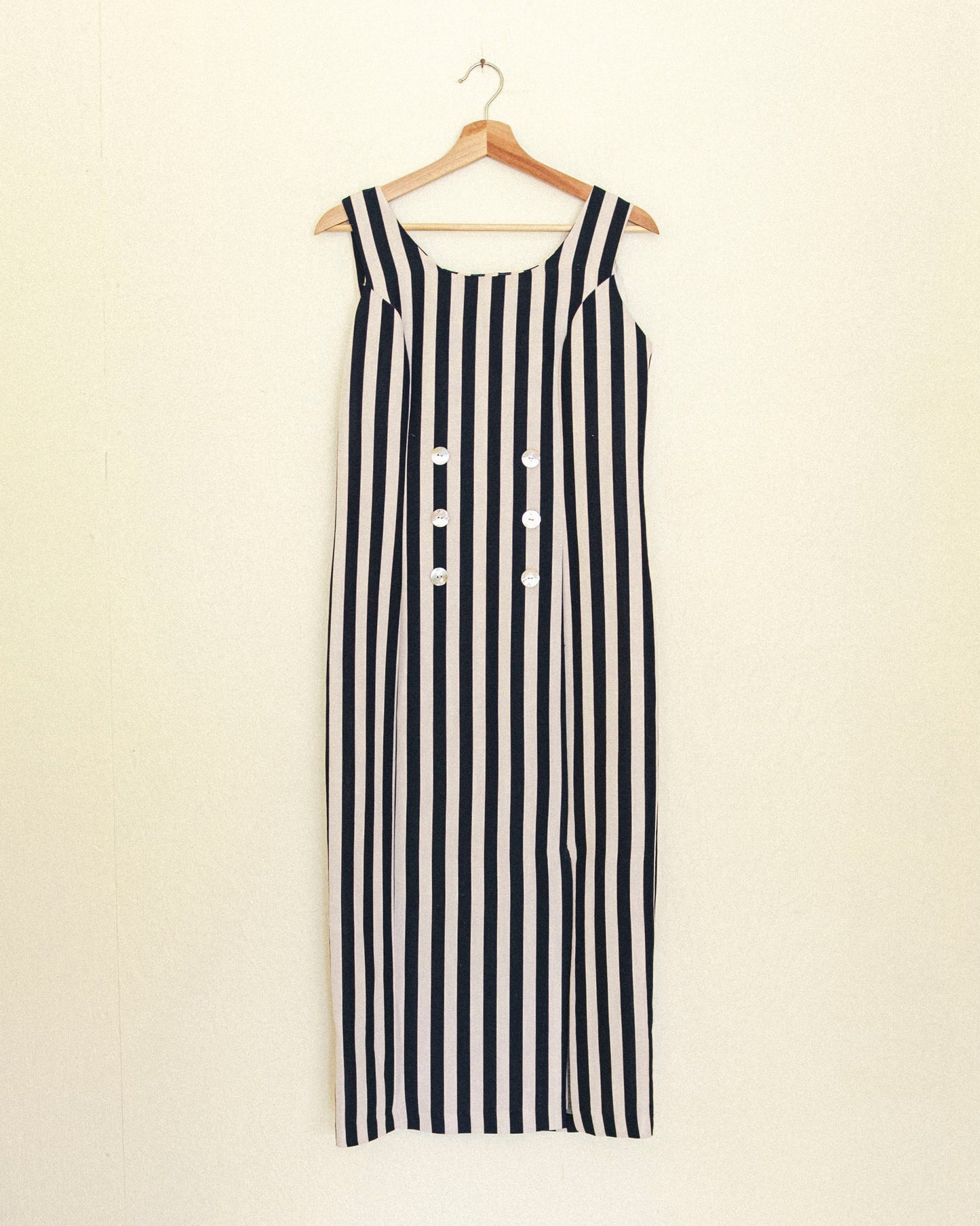 Linen Stripe Midi Dress