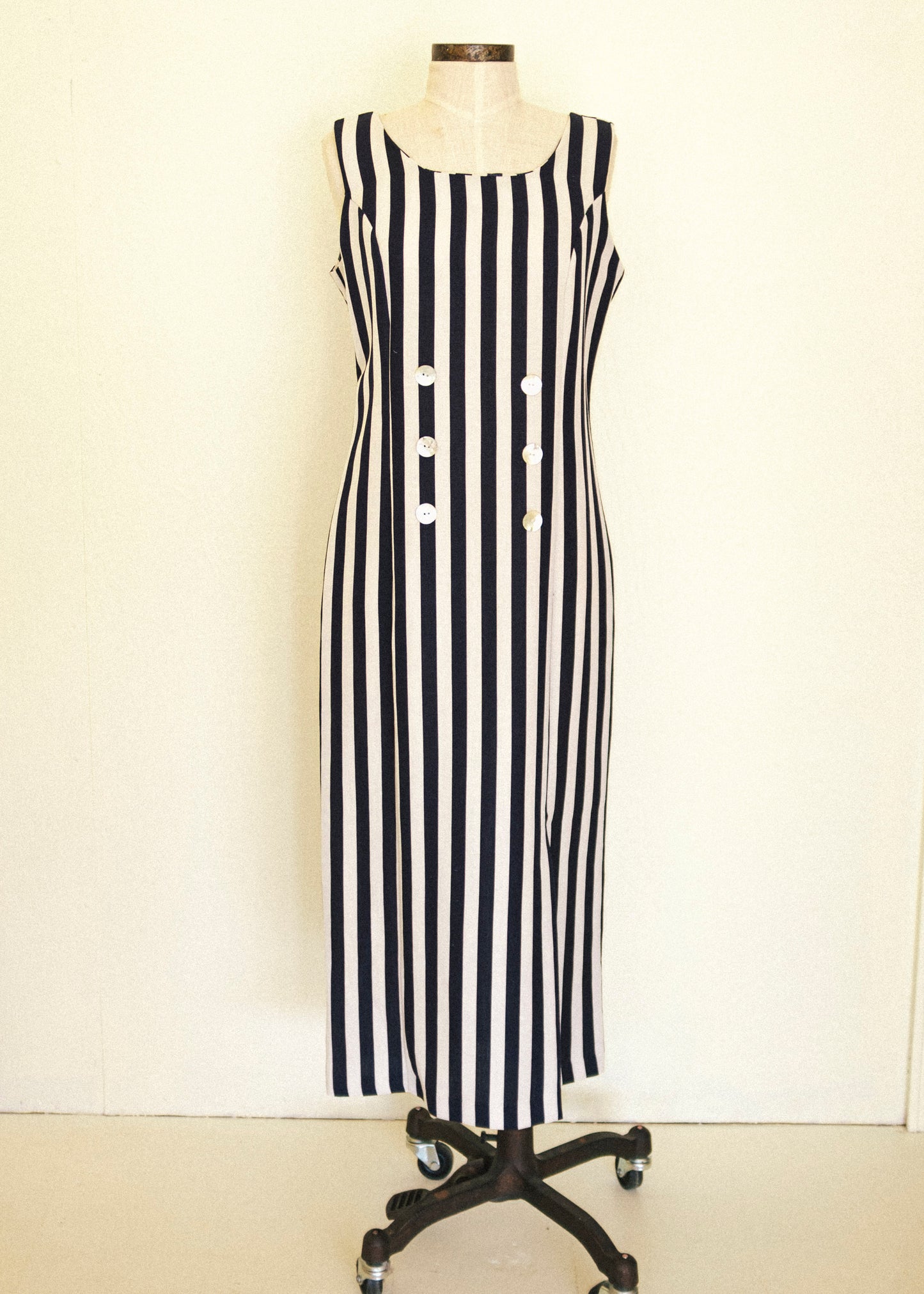 Linen Stripe Midi Dress