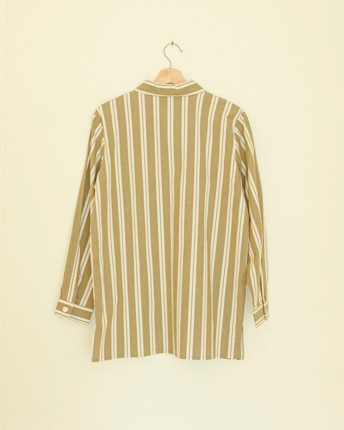 Olive Stripe Button Up