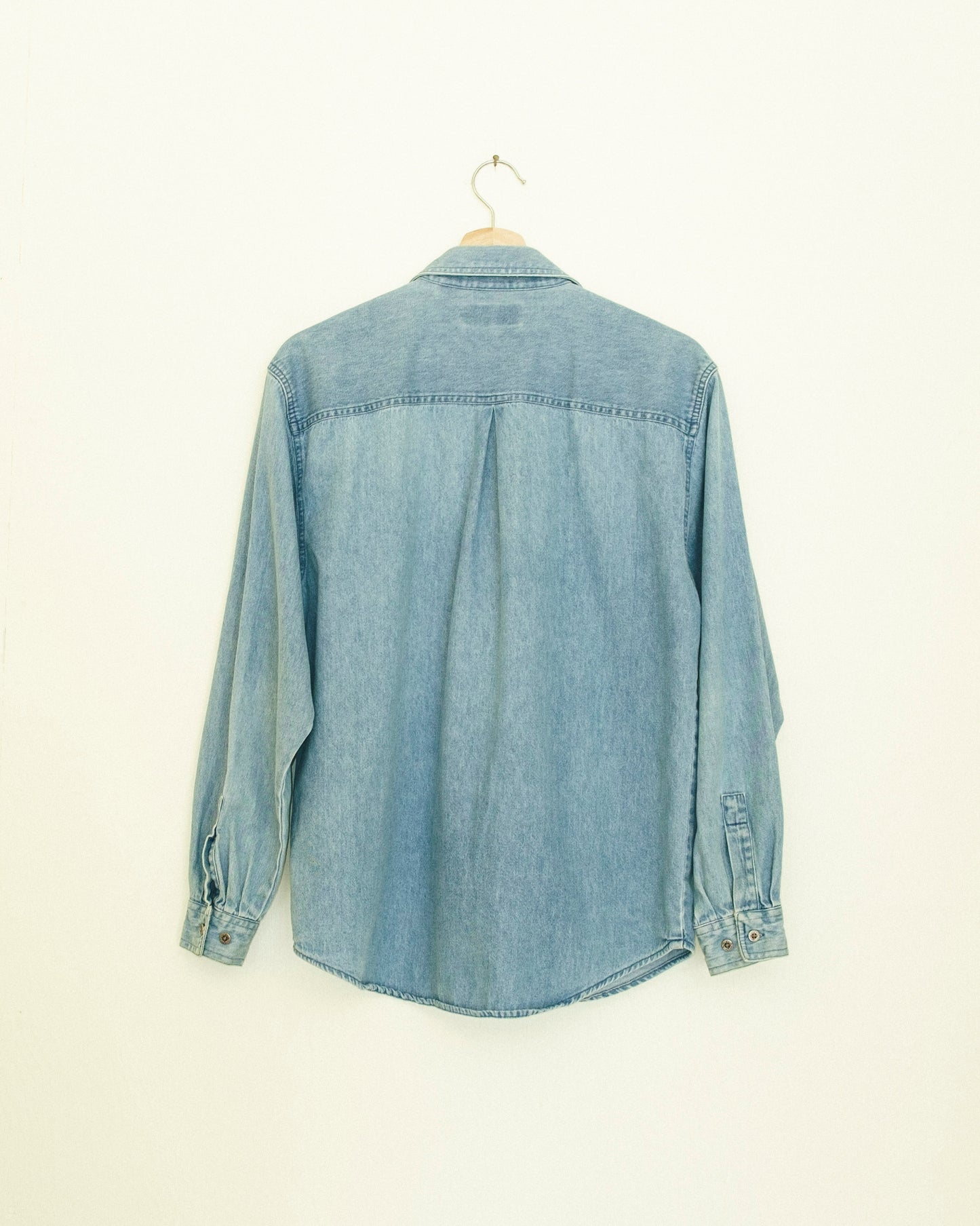 Ribbon Denim Button Up