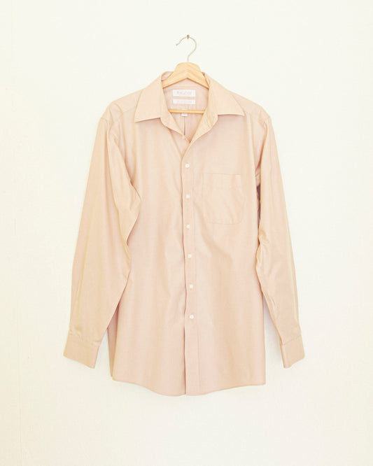 Boyfriend Button Up - Almond Cotton Poplin