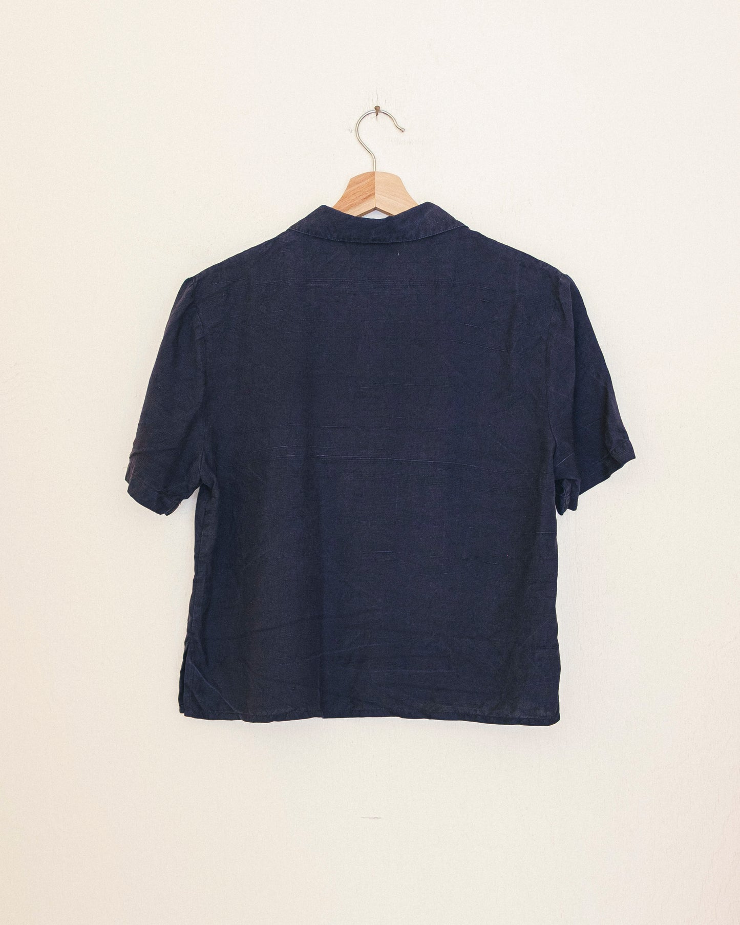 Navy Silk Shirt