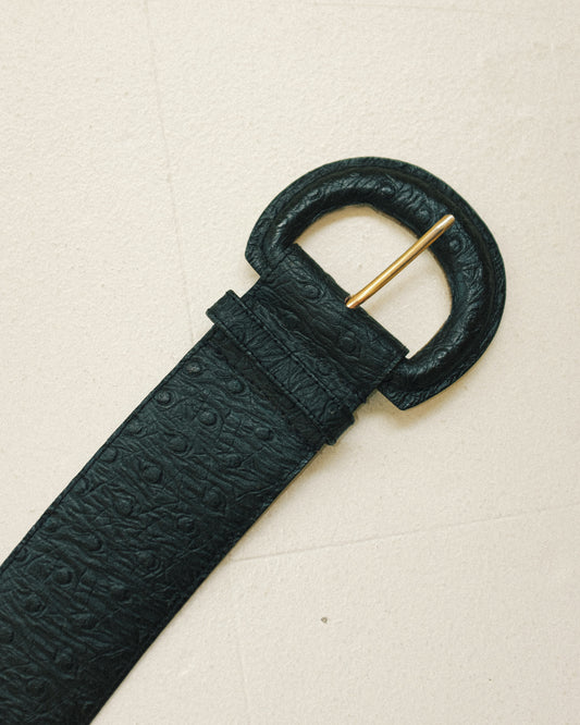 Wide Ostrich Belt