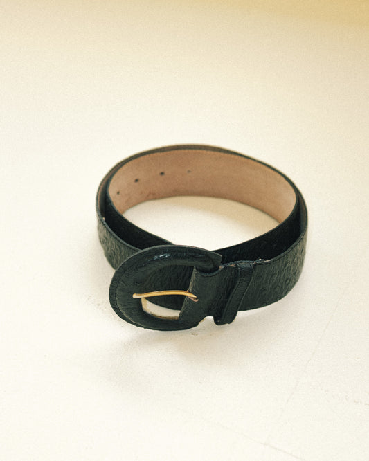 Wide Ostrich Belt